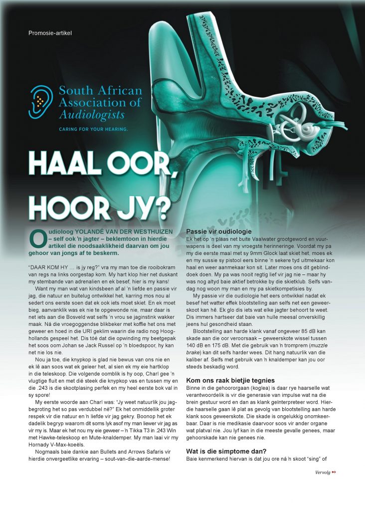 YVDW Audiology Wild en Jag Magazine Page 1, hearing test